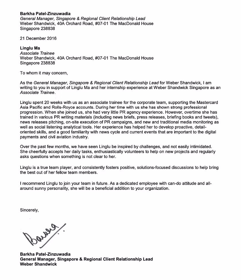 weber shandwick rec letter